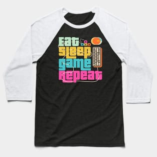 Eat sleep game repeat Baseball T-Shirt